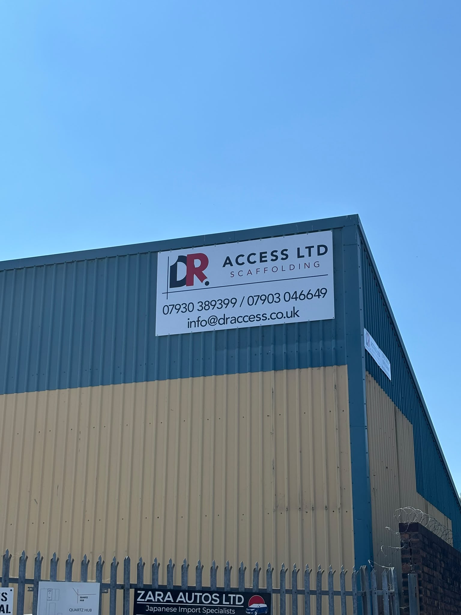 DR Access building frontage and company sign