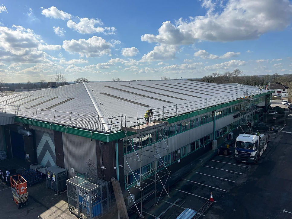DR Access scaffolding installed around a West Midlands commercial building