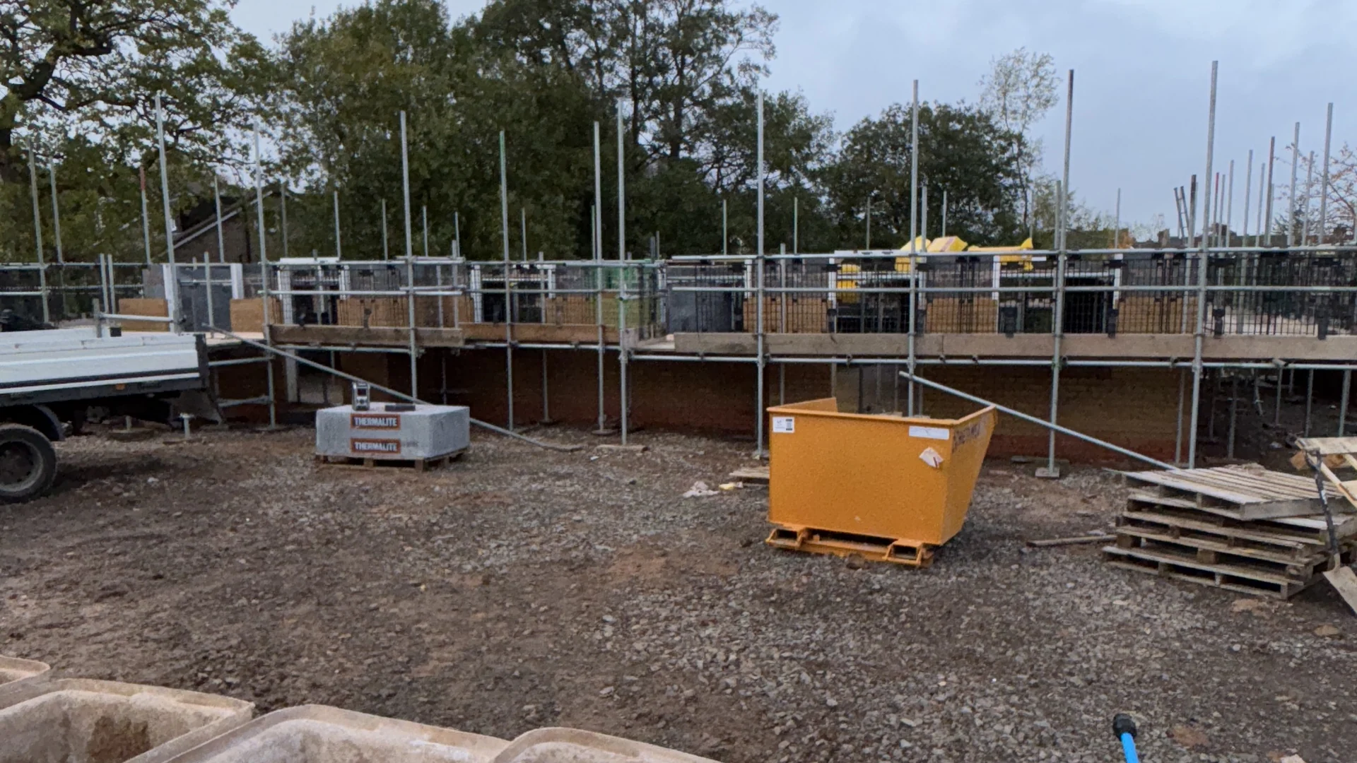 DR Access scaffold access installed around an active construction site
